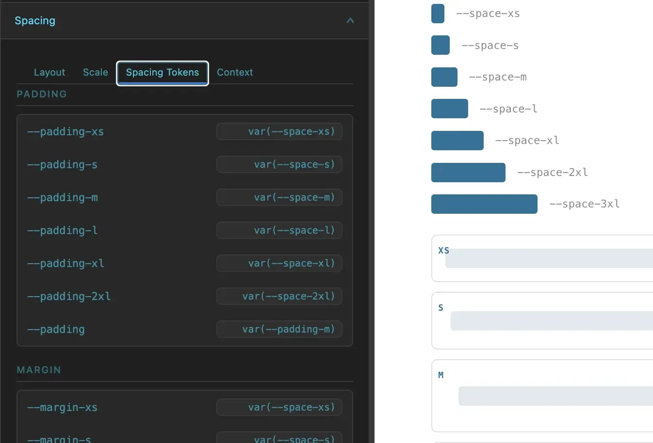 GenCSS spacing section