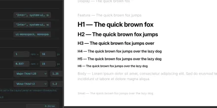 Typography scale section